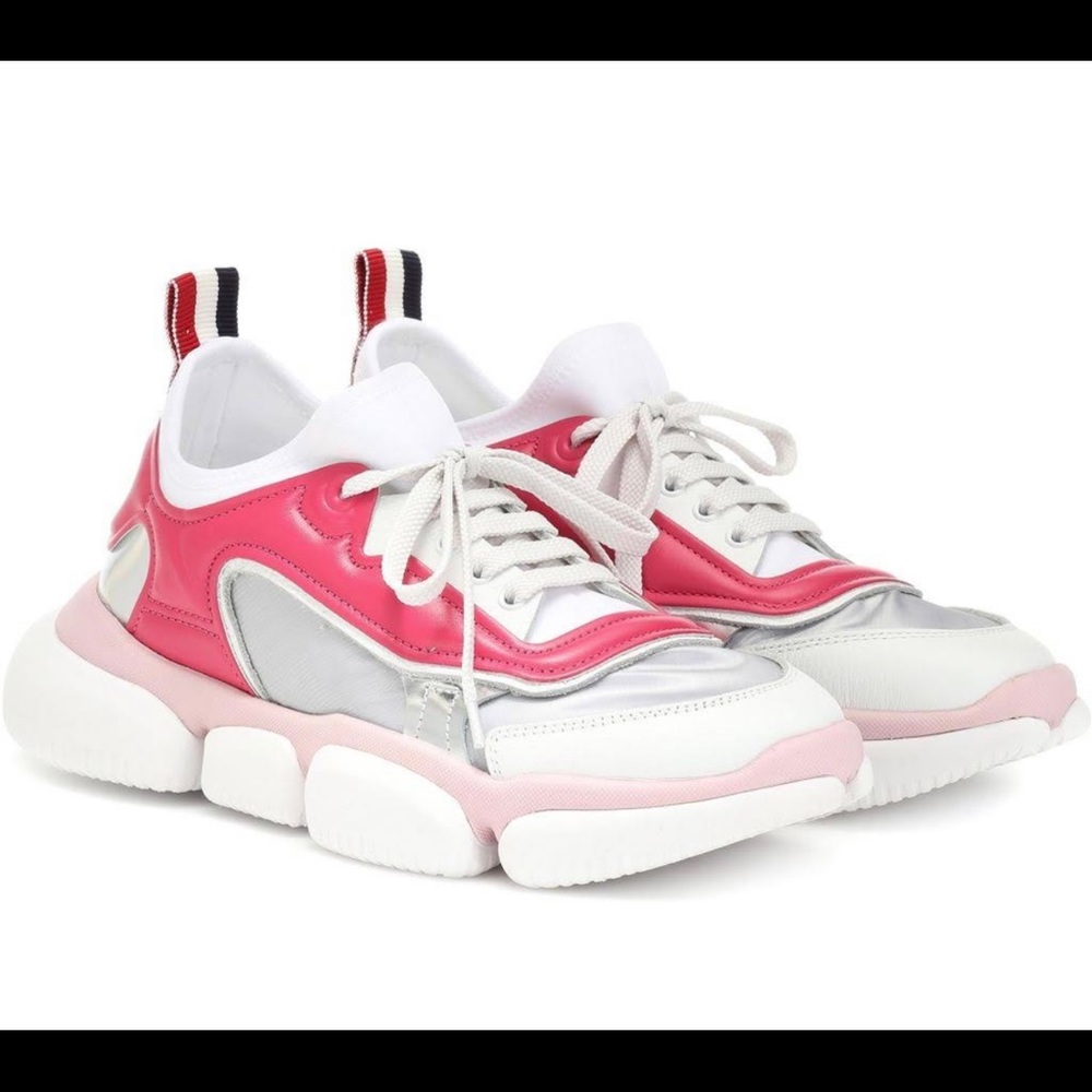 Moncler Briseis Leather and Mesh Sneakers - Pink - Low-top Sneakers